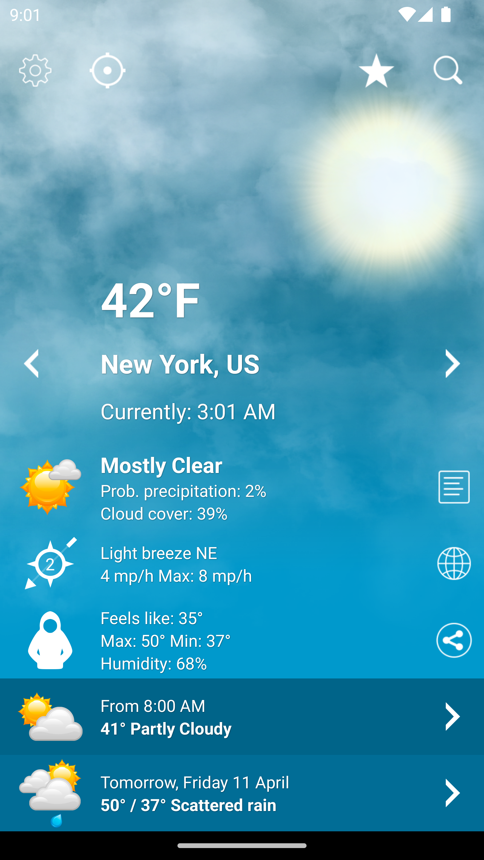 Weather XL Pro App Screen 1